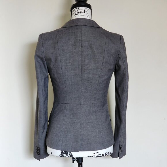 H&M Gray Tailored Fitted Blazer Single-Button Suit Jacket Blazer - Picture 5 of 9